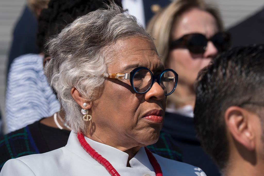 Rep. Joyce Beatty, D-Ohio, and board member of the Kennedy Center, attends an event with fellow Democrats to denounce the economic policies of President Donald Trump, at the Capitol in Washington, Wednesday, Sept. 16, 2026. (AP Photo/J. Scott Applewhite)