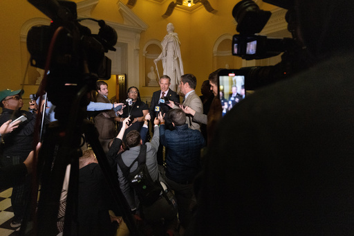 Del. Cia Price, D-Newport News, and Del. Rodney Willett, D-Henrico, right, speak to members of the media during a special legislative session, Monday, Oct. 27, 2025, in Richmond, Va. (Mike Kropf/Richmond Times-Dispatch via AP) Del. Cia Price, D-Newport News, and Del. Rodney Willett, D-Henrico, right, speak to members of the media during a special legislative session, Monday, Oct. 27, 2025, in Richmond, Va. (Mike Kropf/Richmond Times-Dispatch via AP)