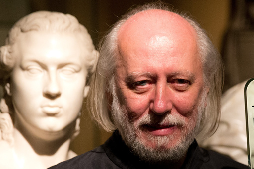 FILE - Hungary's Laszlo Krasznahorkai poses for photographers in London, Tuesday, May 19, 2015. (AP Photo/Matt Dunham, File) FILE - Hungary's Laszlo Krasznahorkai poses for photographers in London, Tuesday, May 19, 2015. (AP Photo/Matt Dunham, File)