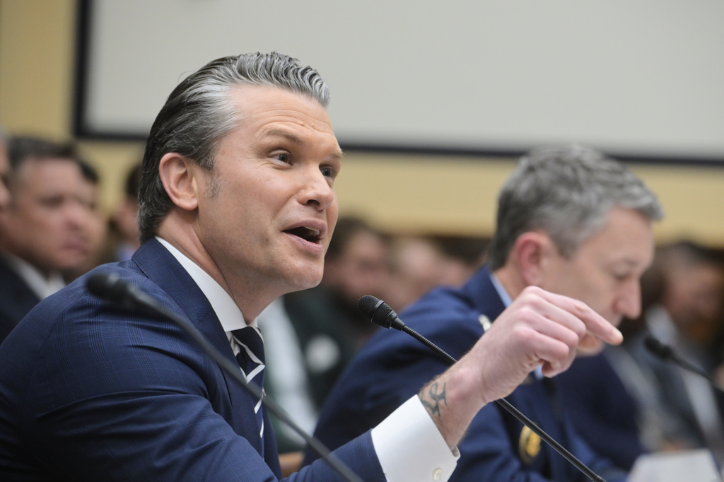 Secretary of Defense Pete Hegseth appears before a House Committee on Armed Services business meeting on the Department of Defense Fiscal Year 2027, on Capitol Hill, Wednesday, April 29, 2026, in Washington. (AP Photo/Rod Lamkey Jr.)