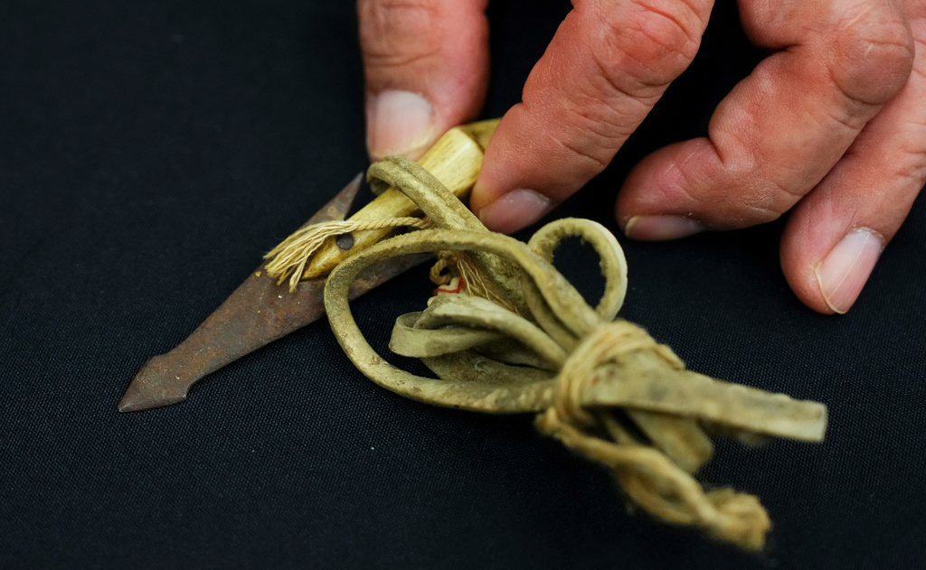 A selection of Inuit items are unveiled at the Canadian Museum of History in Gatineau, Que., on Tuesday, Dec. 9, 2025. (Sean Kilpatrick /The Canadian Press via AP)