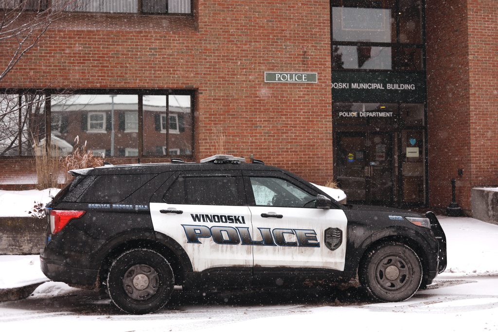 A Winooski Police vehicle is parked outside of the Winooski Police Department, Wednesday, Dec. 10, 2025, in Winooski, Vt. (AP Photo/Amanda Swinhart)