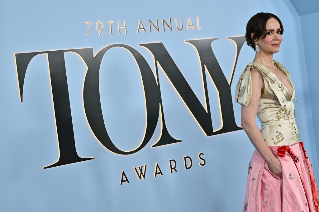 Sarah Paulson arrives at the 79th Tony Awards on Sunday, June 7, 2026, at Radio City Music Hall in New York. (Photo by Evan Agostini/Invision/AP)