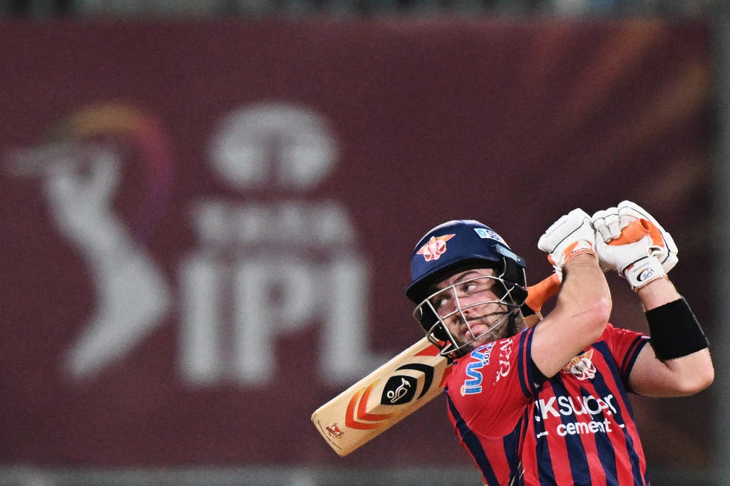Lucknow Super Giants' Josh Inglis plays a shot during the Indian Premier League cricket match between Lucknow Super Giants and Punjab Kings, in Lucknow, India, Saturday, May 23, 2026. (AP Photo)