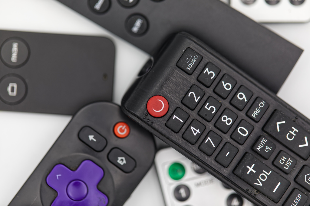 Assorted remote controls are displayed in Phoenix, April 13, 2026. (AP Photo/Dario Lopez-Mills)