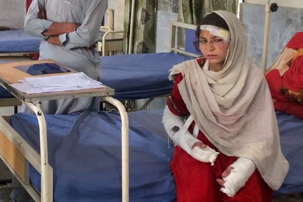 A girl, who was injured in the overnight cross border fighting between Pakistan and Afghan forces, receives treatment at a hospital at Khar, in Bajaur, a district of Pakistan's Khyber Pakhtunkhwa province bordering with Afghanistan, Friday, Feb. 27, 2026. (AP Photo)