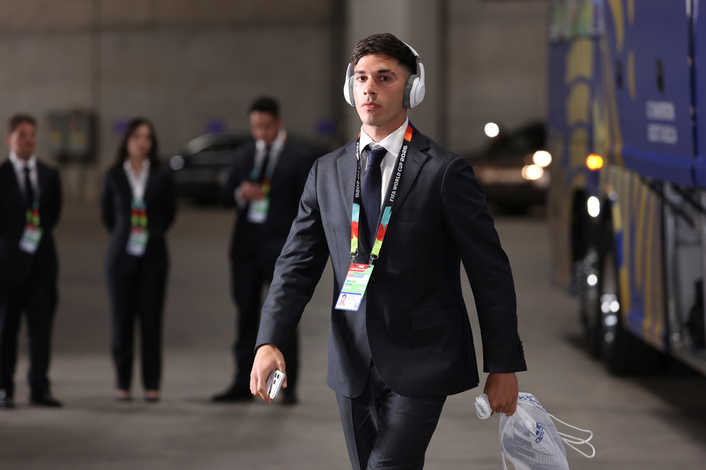 Australia's Cristian Volpato arrives at the stadium ahead the World Cup round of 32 soccer match between Australia and Egypt in Arlington, Texas, near Dallas, Friday, July 3, 2026. (AP Photo/Sam Hodde)