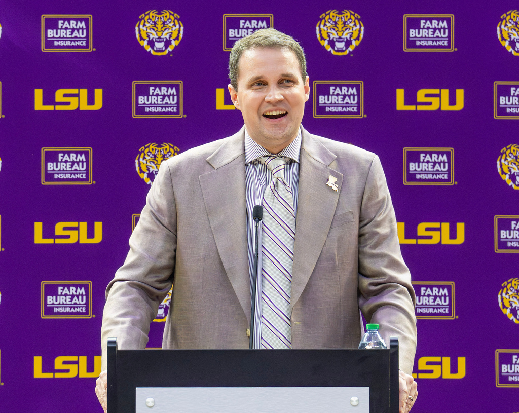 FILE - Will Wade talks about his journey back to LSU as the men's NCAA college basketball coach during an introductory news conference Monday, March 30, 2026, in Baton Rouge, La. (Michael Johnson/The Advocate via AP, File)