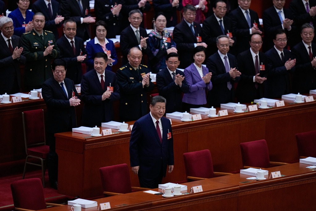 Chinese President Xi Jinping arrives for the opening session of the National People's Congress (NPC) in Beijing, Thursday, March 5, 2026. (AP Photo/Andy Wong)