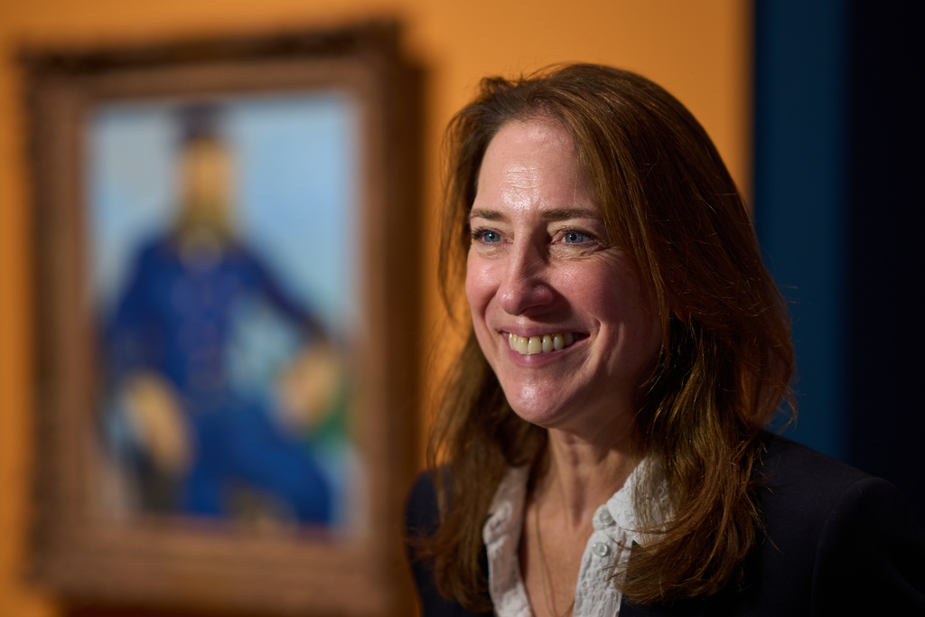 Emilie Gordenker, director of the Van Gogh Museum is interviewed in Amsterdam, Netherlands, Wednesday, Oct. 1, 2025. (AP Photo/Peter Dejong)