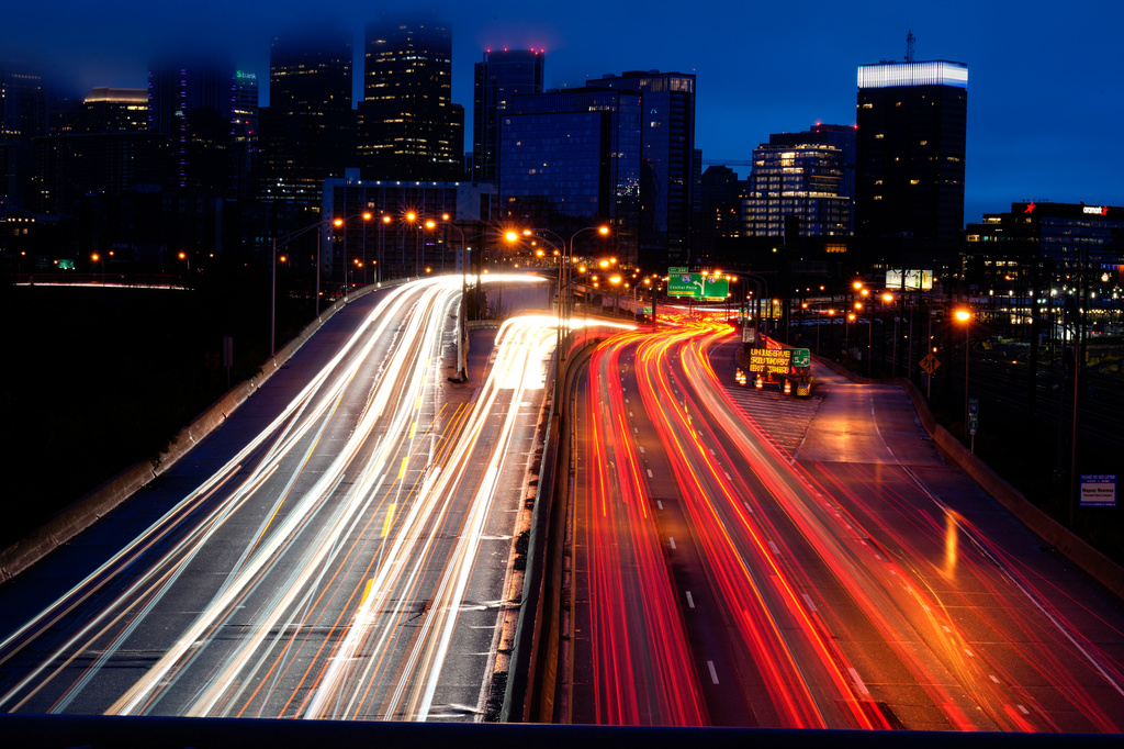 FILE - Vehicles move along Interstate 76 in Philadelphia, Nov. 22, 2023. (AP Photo/Matt Rourke, File)