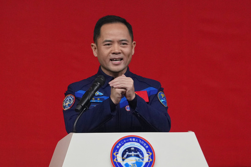 Astronaut for the upcoming Shenzhou 21 mission Zhang Lu speaks during a meeting with the press at the Jiuquan Satellite Launch Center in Jiuquan, northwest China, Thursday, Oct. 30, 2025. (AP Photo/Andy Wong) Astronaut for the upcoming Shenzhou 21 mission Zhang Lu speaks during a meeting with the press at the Jiuquan Satellite Launch Center in Jiuquan, northwest China, Thursday, Oct. 30, 2025. (AP Photo/Andy Wong)