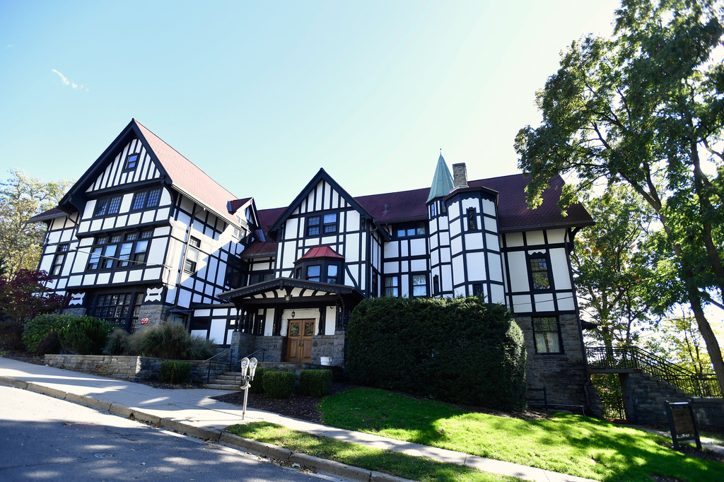 The Chi Phi fraternity house is seen at Cornell University, Monday, Oct. 5, 2026, in Ithaca, N.Y. (AP Photo/Adrian Kraus)