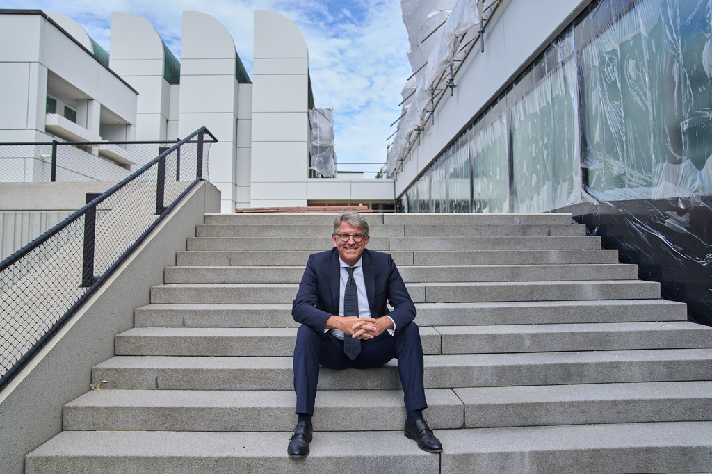 German culture minister Wolfram Weimer poses for a photo during an interview with The Associated Press at the Bauhaus Archive in Berlin, Germany, Aug. 26, 2026. (AP Photo/Ebrahim Noroozi)