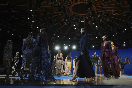 Models present creations by Maggie Ma collection during the SS2026 China Fashion Week, in Beijing, China, Tuesday, Sept. 9, 2025. (AP Photo/Andy Wong) Models present creations by Maggie Ma collection during the SS2026 China Fashion Week, in Beijing, China, Tuesday, Sept. 9, 2025. (AP Photo/Andy Wong)