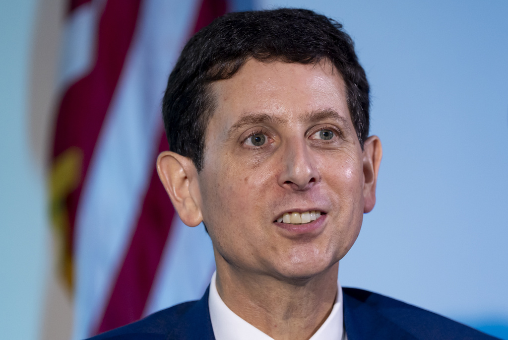 Phillip Swagel, director of the Congressional Budget Office, speaks during an interview with The Associated Press, Wednesday, Sept. 17, 2025, in Washington. (AP Photo/Alex Brandon)