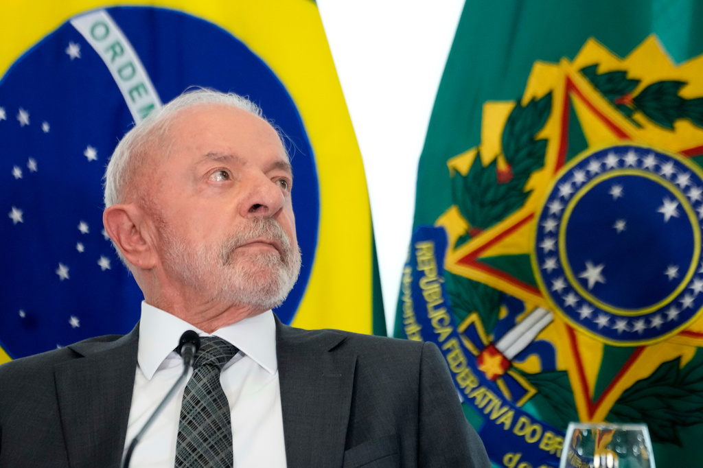 Brazilian President Luiz Inacio Lula da Silva attends a ceremony at the Planalto Palace in Brasilia, Friday, Sept. 4, 2026, marking the signing of measures related to funding for the justice system. (AP Photo/Eraldo Peres)
