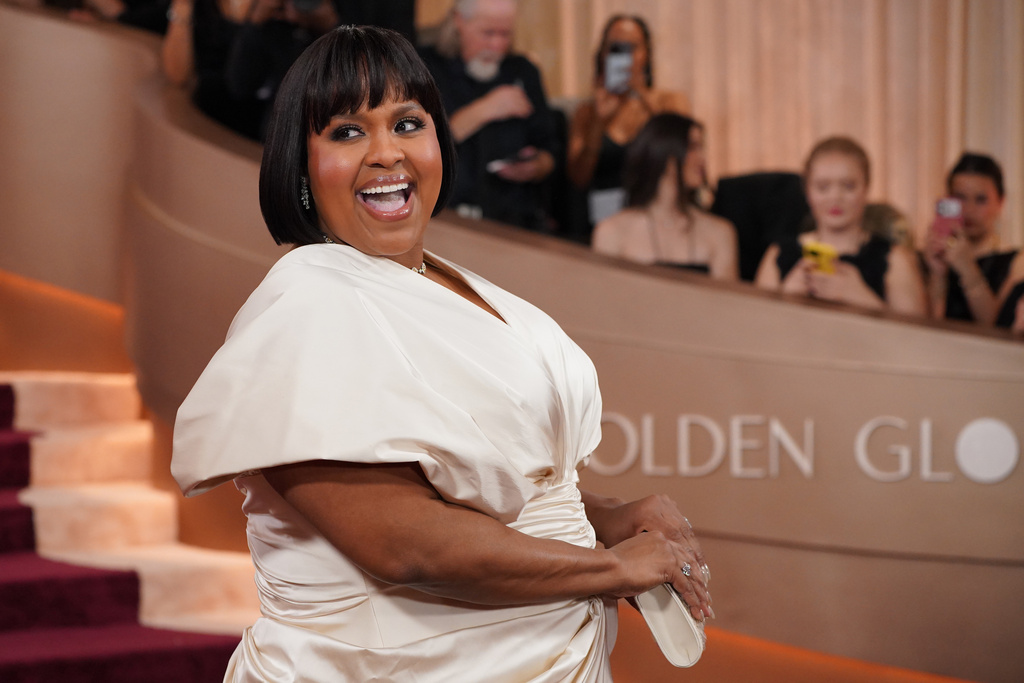 Natasha Rothwell arrives at the 83rd Golden Globes on Sunday, Jan. 11, 2026, at the Beverly Hilton in Beverly Hills, Calif. (Photo by Jordan Strauss/Invision/AP)