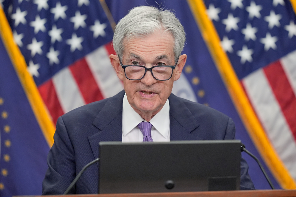 Federal Reserve Chairman Jerome Powell speaks at a news conference after the Federal Open Market Committee meeting Wednesday, Oct. 29, 2025, at the Federal Reserve Board Building in Washington. (AP Photo/Manuel Balce Ceneta)