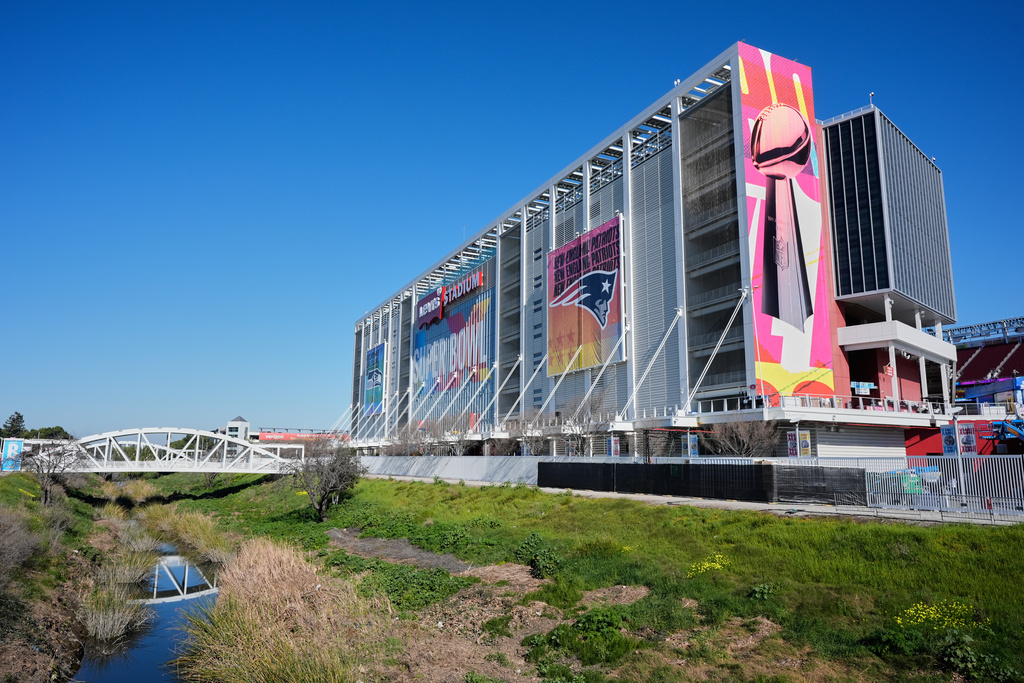 A view of Levi's Stadium ahead of Super Bowl LX between the Seattle Seahawks and the New England Patriots, in Santa Clara. Calif., Wednesday, Feb. 4, 2026. (AP Photo/Godofredo A. Vásquez)