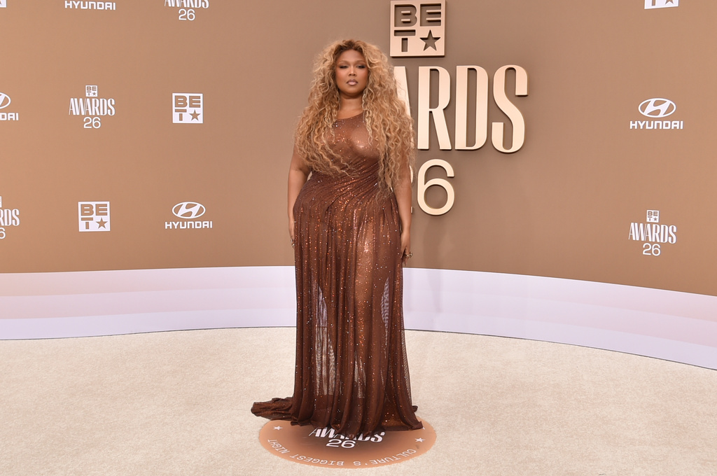 Lizzo arrives at the BET Awards on Sunday, June 28, 2026, at the Peacock Theater in Los Angeles. (Photo by Richard Shotwell/Invision/AP)