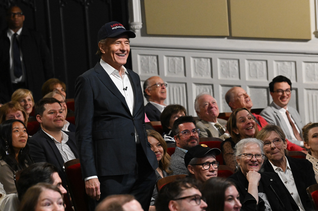This image released by CBS shows Bryan Cranston during the final episode of "The Late Show with Stephen Colbert" in New York on Thursday, May 21, 2026. (Scott Kowalchyk/CBS via AP)