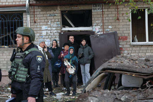 Local residents react after a Russian missile hit their hostel in Zaporizhzhia, Ukraine, Thursday, Oct. 30, 2025. (AP Photo/Kateryna Klochko) Local residents react after a Russian missile hit their hostel in Zaporizhzhia, Ukraine, Thursday, Oct. 30, 2025. (AP Photo/Kateryna Klochko)
