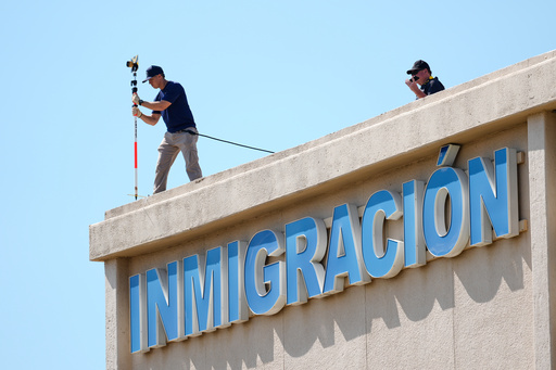 FBI agents investigate the crime scene near a U.S. Immigration and Customs Enforcement office Thursday, Sept. 25, 2025, in Dallas. (AP Photo/Tony Gutierrez) FBI agents investigate the crime scene near a U.S. Immigration and Customs Enforcement office Thursday, Sept. 25, 2025, in Dallas. (AP Photo/Tony Gutierrez)