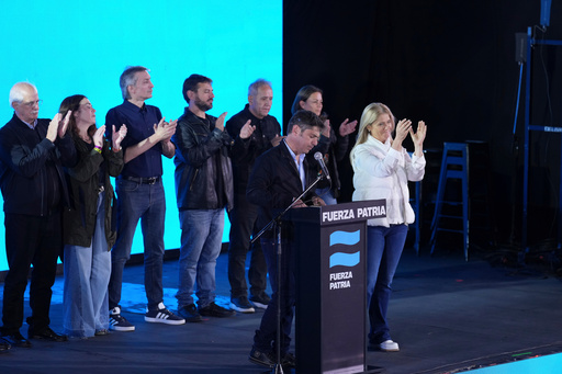 Axel Kicillof, Governor of Buenos Aires province, reacts after legislative midterm elections polls closed, in La Plata, Argentina, Sunday, Oct. 26, 2025. (AP Photo/Gustavo Garello) Axel Kicillof, Governor of Buenos Aires province, reacts after legislative midterm elections polls closed, in La Plata, Argentina, Sunday, Oct. 26, 2025. (AP Photo/Gustavo Garello)