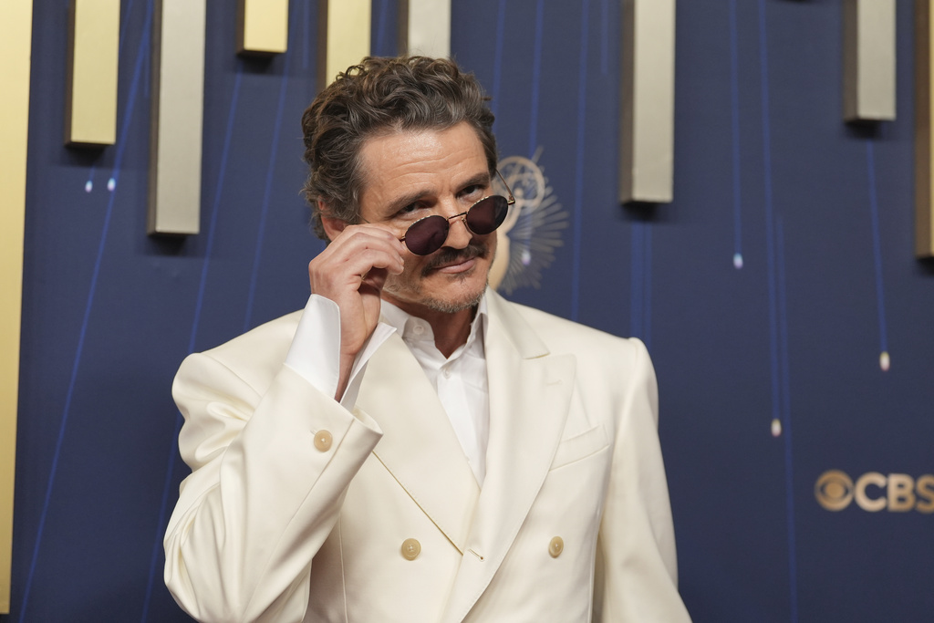 Pedro Pascal arrives at the 77th Primetime Emmy Awards on Sunday, Sept. 14, 2025, at the Peacock Theater in Los Angeles. (AP Photo/Jae C. Hong)
