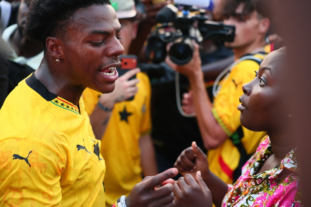 American YouTuber and online streamer Darren Jason Watkins Jr., known as IShowSpeed, meets fans at Independence Square in Accra, Ghana, during his Africa tour, Monday, Jan. 26, 2026. (AP Photo/Tsraha Yaw)