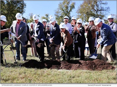 IMAGE CAPTION: Springboard Landings' Founder Charlie Cooper and District 22 Council Member Sheri Weiner are joined by the nonprofit's Board of Directors for the groundbreaking. | Springboard Landings celebrated the start of the 24-unit housing solution with a groundbreaking ceremony on Oct. 28, marking a major milestone in the organization's commitment to offer affordable housing for adults with developmental disabilities. The project aims to offer both independence and community for residents who often face limited earning potential and social isolation.
