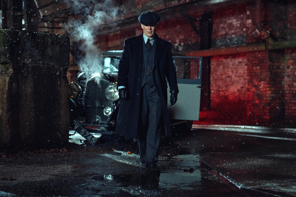 This image released by Netflix shows Cillian Murphy in a scene from "Peaky Blinders: The Immortal Man." (Robert Viglasky/Netflix via AP)