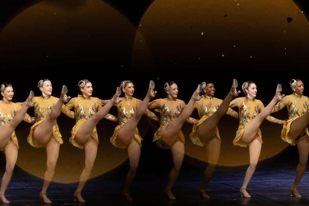 FILE - Radio City Rockettes perform during the Christmas Spectacular at Radio City Music Hall, Dec. 13, 2024, in New York. (AP Photo/Julia Demaree Nikhinson, File)