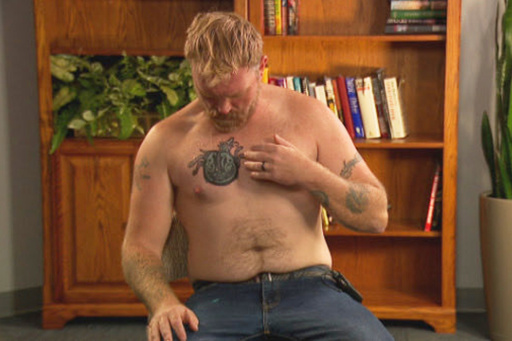In this photo provided by WGME, Graham Platner, a democratic candidate for U.S. Senate, points to a cover-up tattoo that had previously been an image recognized as a Nazi symbol, during an interview on Wednesday, Oct. 22, 2025, in Portland, Maine. (WGME via AP) In this photo provided by WGME, Graham Platner, a democratic candidate for U.S. Senate, points to a cover-up tattoo that had previously been an image recognized as a Nazi symbol, during an interview on Wednesday, Oct. 22, 2025, in Portland, Maine. (WGME via AP)