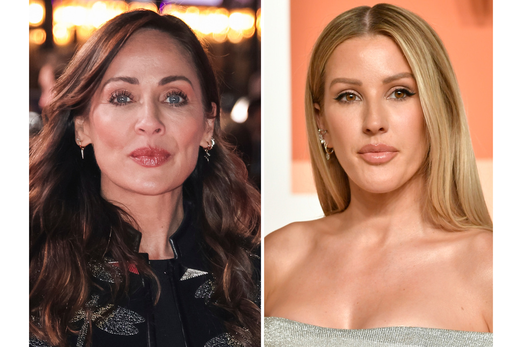 Natalie Imbruglia appears at the premiere of the film "Whats Love Got To Do With It" in London, on Feb. 13, 2023, left, and Ellie Goulding appears at the Vanity Fair Oscar Party in Beverly Hills, Calif., on on March 2, 2025. (AP Photo)