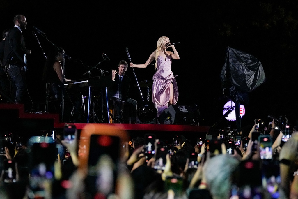 Rose performs during the Global Citizen Festival on Saturday, Sept. 27, 2025, in New York. (Photo by Charles Sykes/Invision/AP)