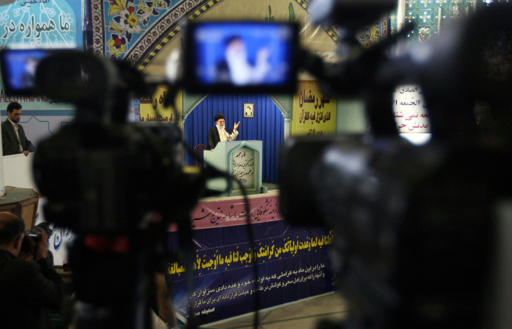 FILE - Iran's supreme leader Ayatollah Ali Khamenei speaks during a Friday prayer ceremony in Tehran, Iran, Sept. 19, 2008. (AP photo/Hasan Sarbakhshian, File)