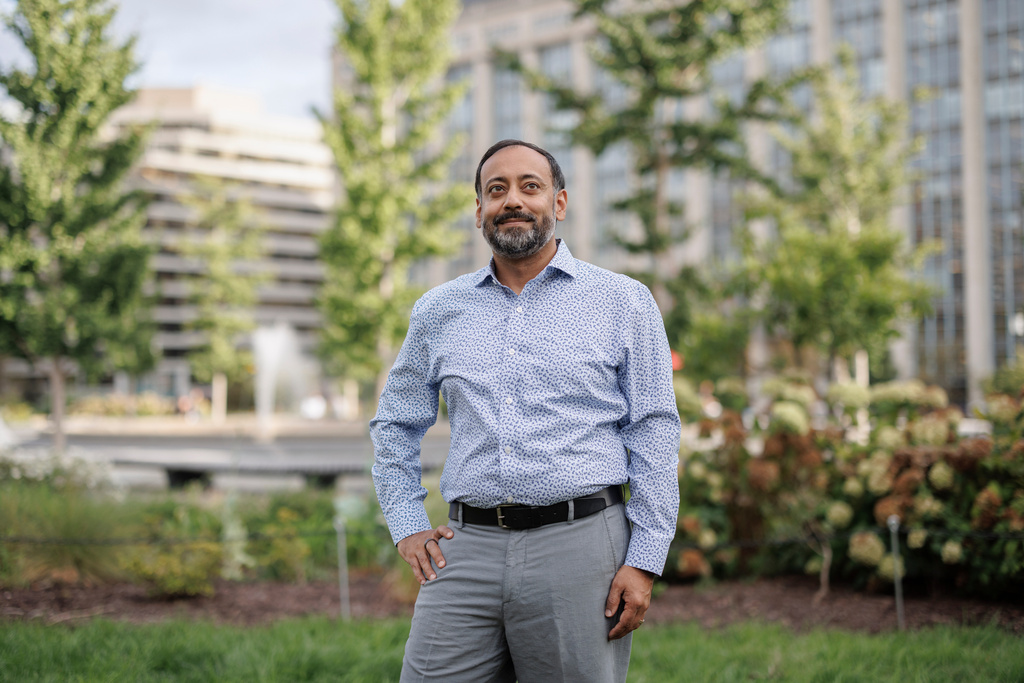 Nabarun Dasgupta, Gillings Innovation Fellow and Senior Scientist, Injury Prevention Research Center at University of North Carolina, poses for a photo Tuesday, Oct. 7, 2025, in Washington. (AP Photo/Moriah Ratner)