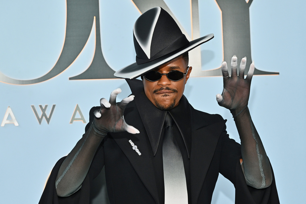 Jeremy Pope arrives at the 79th Tony Awards on Sunday, June 7, 2026, at Radio City Music Hall in New York. (Photo by Evan Agostini/Invision/AP)