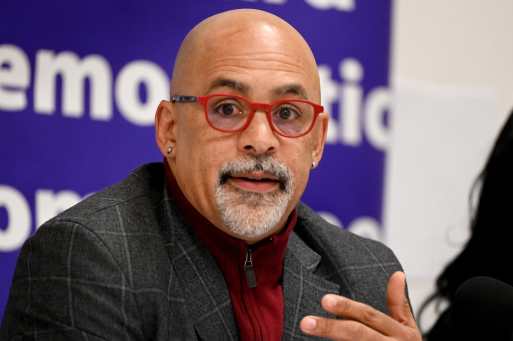 FILE - State Rep. Chris Rabb attends a forum hosted by the 9th Ward Democratic Committee on Dec. 4, 2025 in Philadelphia. (Tom Gralish/The Philadelphia Inquirer via AP, File)