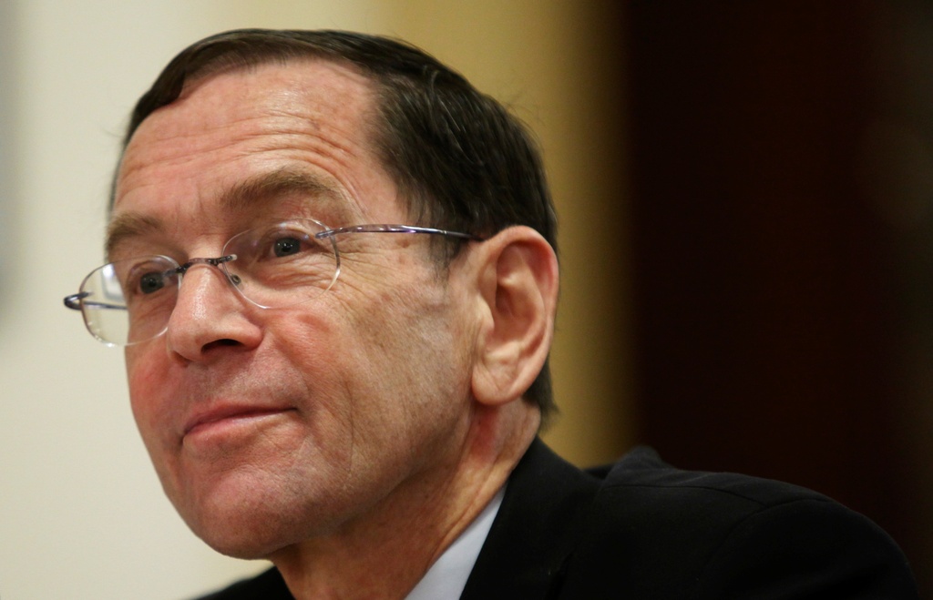 FILE - Bruce Fein testifies on Capitol Hill in Washington, April 1, 2009. (AP Photo/Manuel Balce Ceneta, File)
