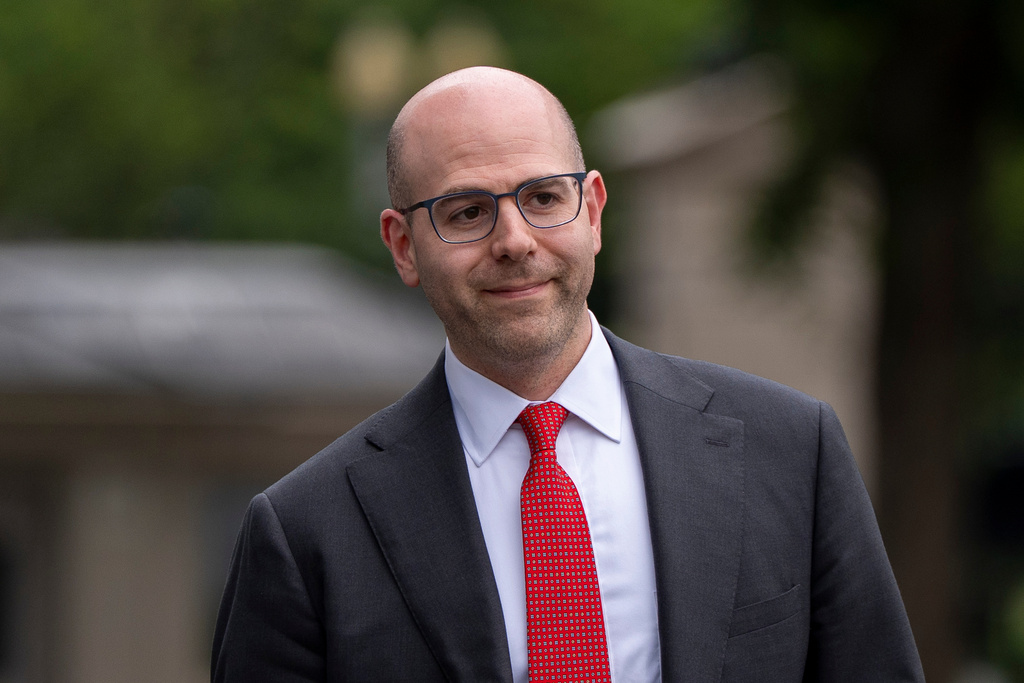 FILE - Stephen Miran, chairman of the Council of Economic Advisors, walks at the White House, June 17, 2025, in Washington. (AP Photo/Alex Brandon, File)