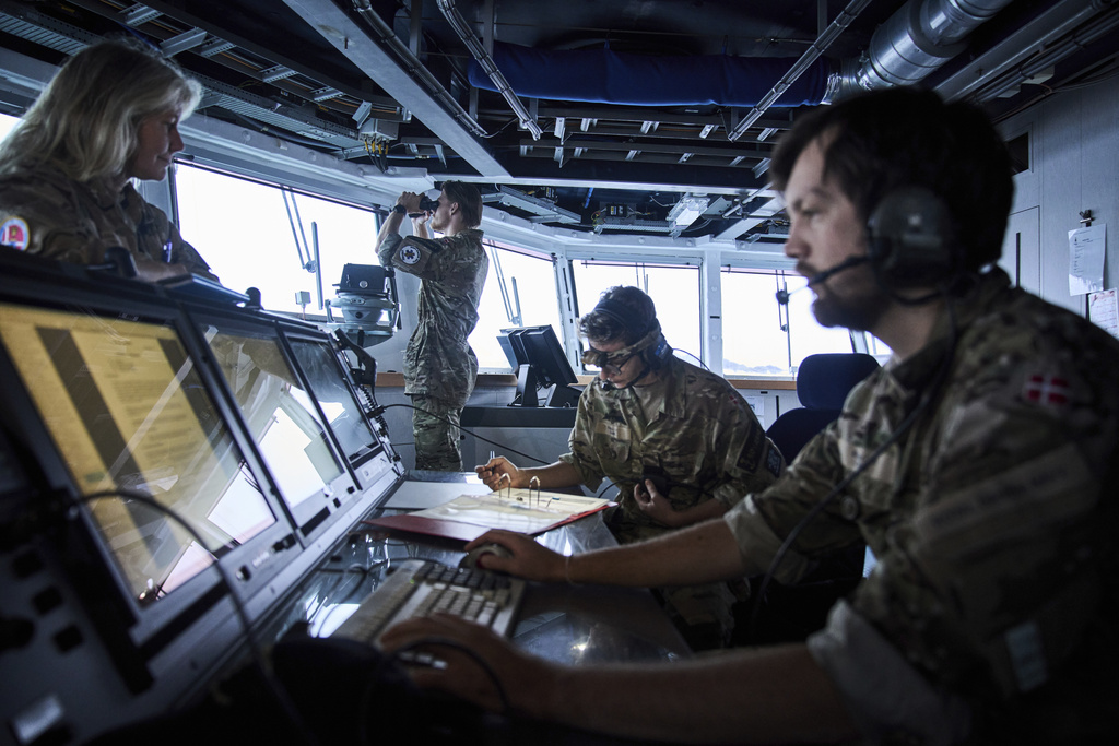 Danish military forces participate in an exercise with hundreds of troops from several European NATO members in the Arctic Ocean in Nuuk, Greenland, Monday, Sept. 15, 2025. (AP Photo/Ebrahim Noroozi)