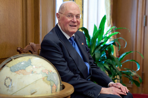 Retired Supreme Court Justice Anthony Kennedy poses for a portrait, Wednesday, Oct. 8, 2025, in his office at the Supreme Court in Washington. (AP Photo/Jacquelyn Martin) Retired Supreme Court Justice Anthony Kennedy poses for a portrait, Wednesday, Oct. 8, 2025, in his office at the Supreme Court in Washington. (AP Photo/Jacquelyn Martin)