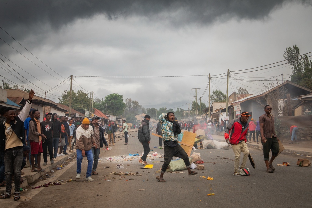 FILE - People protest a day after the general election following allegations of electoral irregularities in Arusha, Tanzania, Oct. 30, 2025. (AP Photo, File)