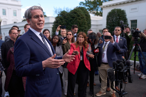 Treasury Secretary Scott Bessent speaks with reporters at the White House, Wednesday, Oct. 22, 2025, in Washington. (AP Photo/Evan Vucci) Treasury Secretary Scott Bessent speaks with reporters at the White House, Wednesday, Oct. 22, 2025, in Washington. (AP Photo/Evan Vucci)