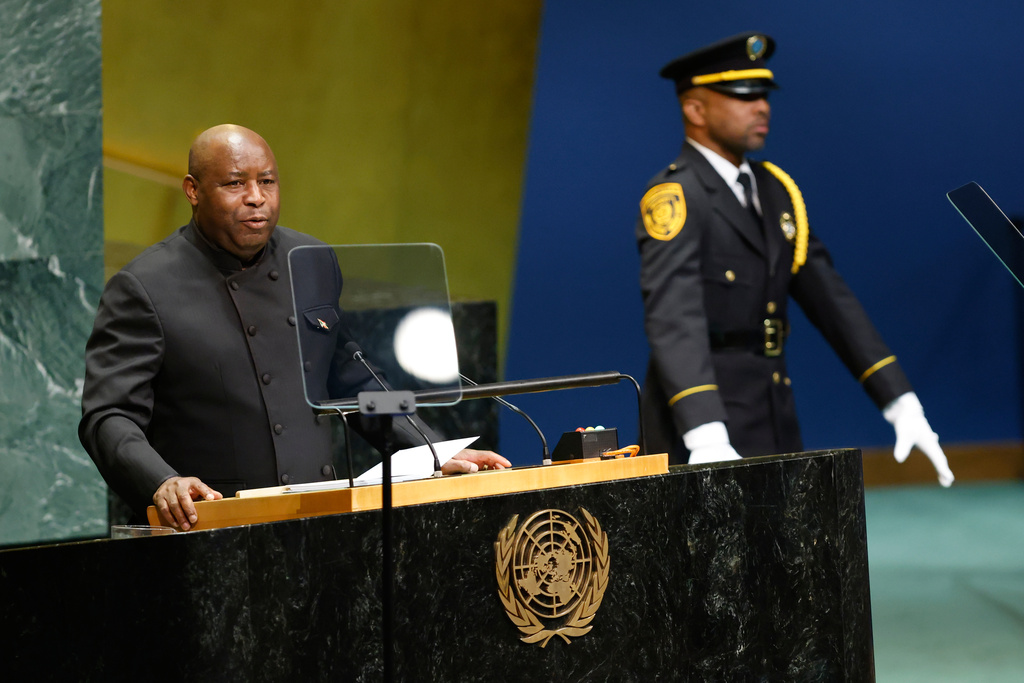 Burundi's President Evariste Ndayishimiye speaks during the 81st session of the United Nations General Assembly at United Nations headquarters, Wednesday, Sept. 23, 2026. (AP Photo/Stefan Jeremiah)