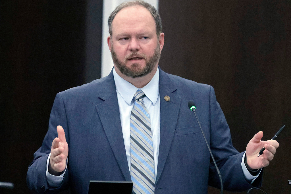 Sen. Ralph Hise, R-Mitchell, speaks during a House Redistricting Committee meeting Tuesday, Oct. 21, 2025, in Raleigh, N.C. (AP Photo/Chris Seward)