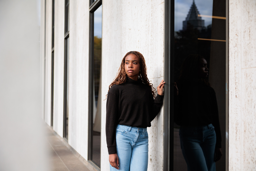 Kennedy Beal poses for a portrait Thursday, Oct. 23, 2025, in Princeton, N.J. (AP Photo/Hannah Beier)